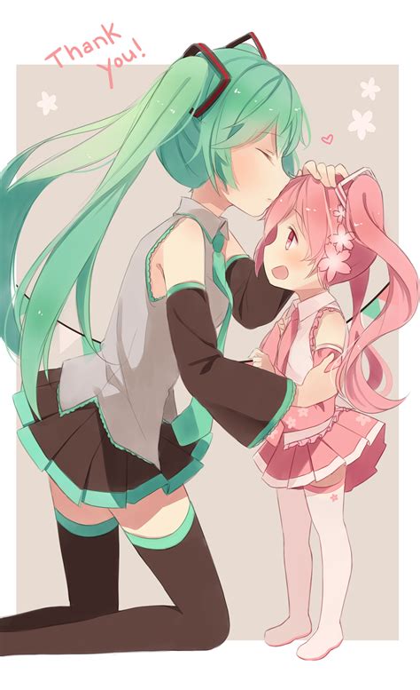 Hatsune Miku And Sakura Miku Child By Hitsukuya Lolis Anime Anime