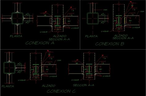 Connection Beam Columns Dwg Detail For Autocad • Designs Cad
