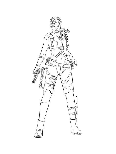 Jill Valentine From Resident Evil Revelations Coloring Page