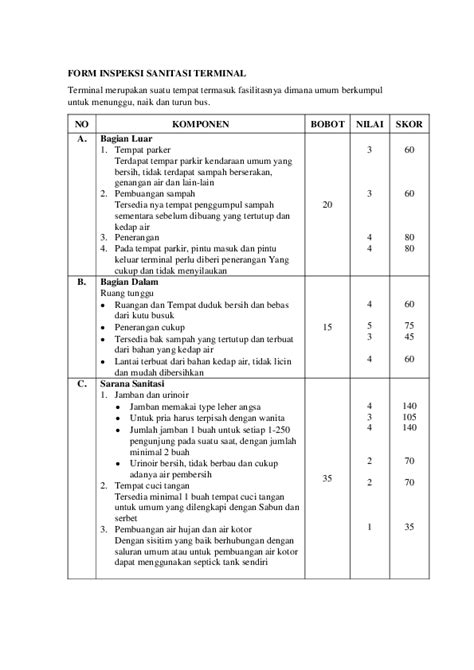 Laporan Inspeksi Lingkungan Pdf Fs A 14 Checklist Inspeksi K3 Andryan