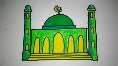 Gambar mewarnai masjid dengan mudah gambarbie com. Gambar Masjid Yang Mudah Untuk Anak Sd