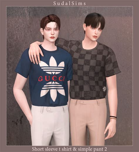 Patreon 심즈4 남심 의상 Sudal Short Sleeve T Shirt And Simple Pant 2 네이버 블로그