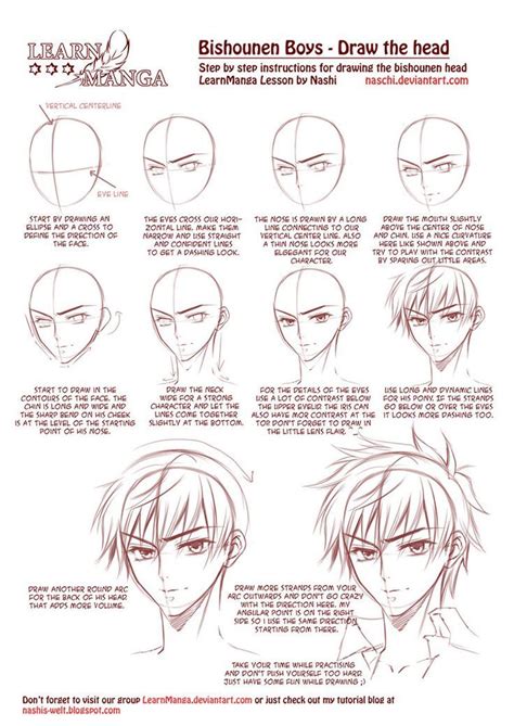 Learn Manga Bishounen Boys Draw The Head Manga Drawing Tutorials
