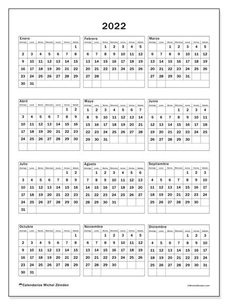 Calendario 2022 Para Imprimir “36ds” Michel Zbinden Co