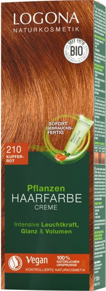 Logona Plant Hair Color Cream 210 Copper Red 150 Ml Au Meilleur Prix