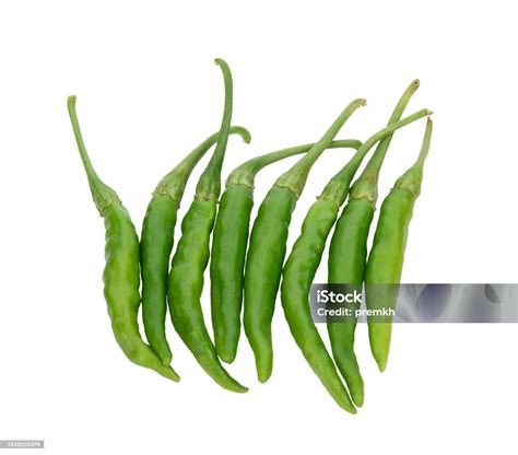 Green Chili Peppers Isolated On White Background Stock Photo Download