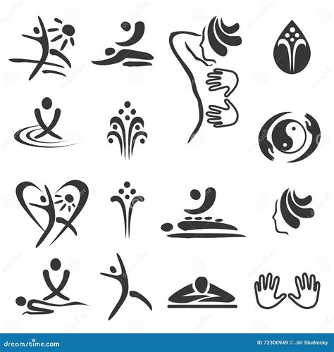 Spa Massage Icons Stock Vector Illustration Of Alternative 72300949