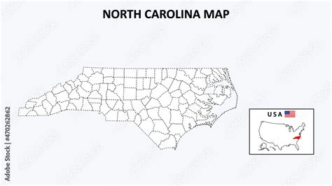 Obraz North Carolina Map State And District Map Of North Carolina