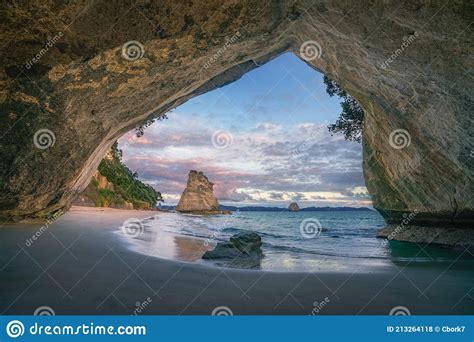 View From The Cave At Cathedral Cove Beach At Sunrisecoromandelnew