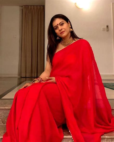 Kajol Looks Breathtaking Giving K3g Vibes In Red Saree Look Iwmbuzz