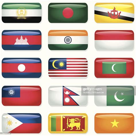 Southern Asia Rectangular Flags High Res Vector Graphic Getty Images