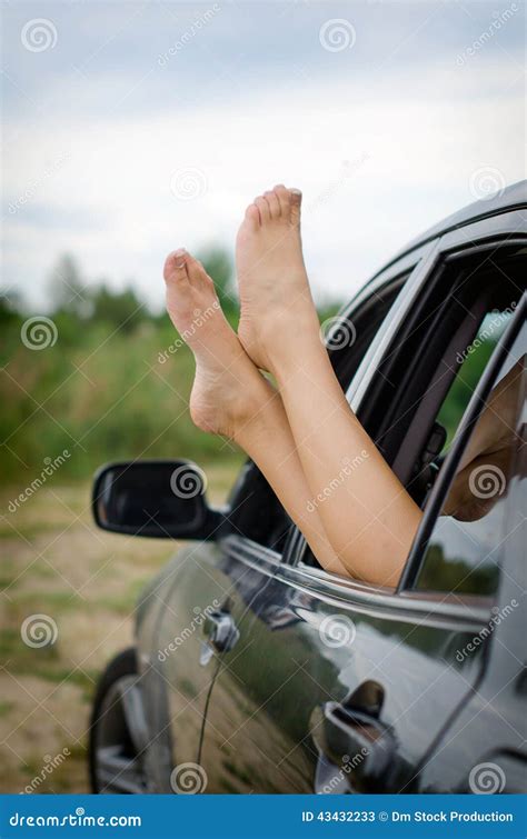 Woman S Legs Out Of The Car Stock Image Image 43432233