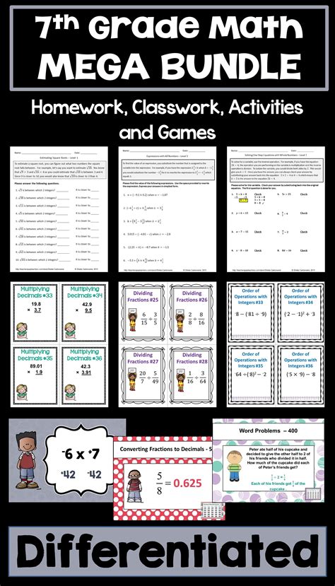 Another way to play this game is to give each student a dice. This 7th grade math bundle features common core standards ...