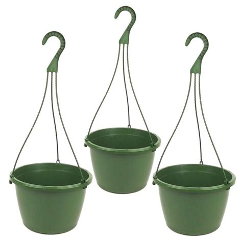Teku 10 In Plastic Hanging Basket Green Box Of 3 Maj252173 The