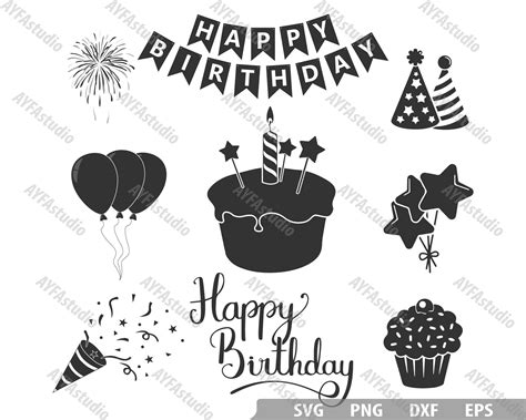 Happy Birthday Svg Celebration Svg Party Decorations Svg Etsy