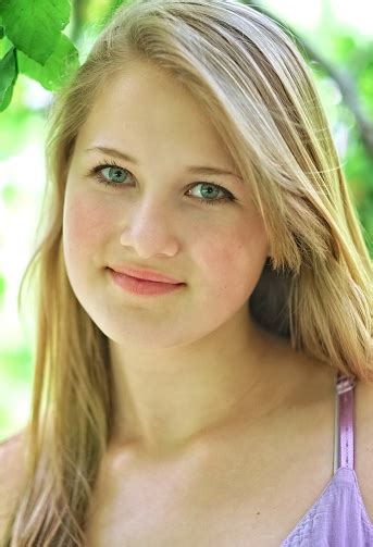 Fresh Wholesome Teenage Girl Portrait Blonde Hair Blue