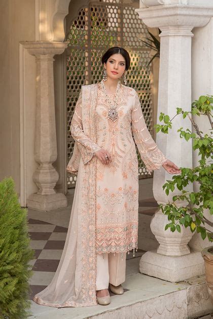 Luxury Ivory Pakistani Salwar Kameez Dupatta Salwar Suit Nameera By Farooq