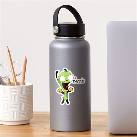 Gir Loves Tacos Invader Zim Sticker For Sale By Iconically Me Redbubble