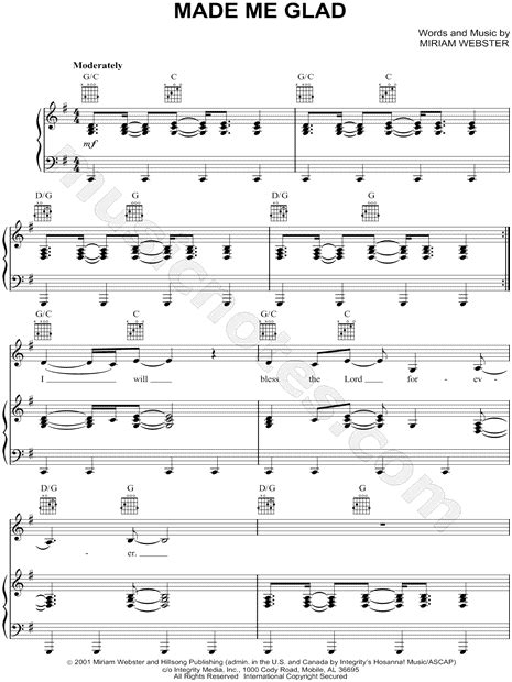 hillsong made me glad sheet music in g major transposable download and print sku mn0053593 d3