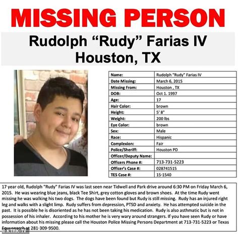Rudy Farias Who Went Missing 8 Years Ago While Out Walking His Dogs