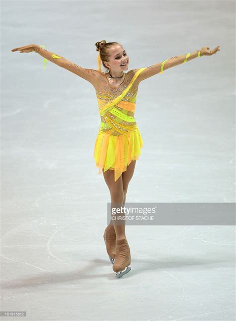 Russian Figure Skater Elena Radionova Performs During The Ladies