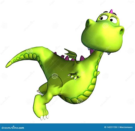 Flying Green Dragon Baby Dino Royalty Free Stock Photos Image 14221728