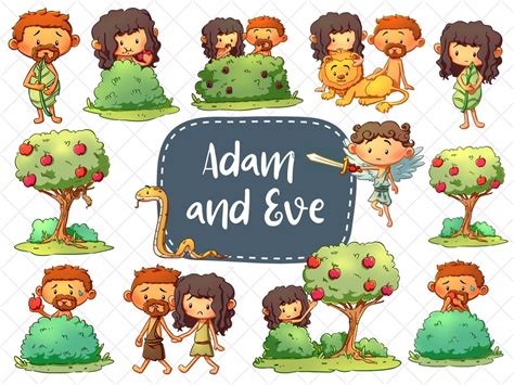 Adam And Eve Clip Art Bible Story Clipart Biblical Clip Art Etsy Uk