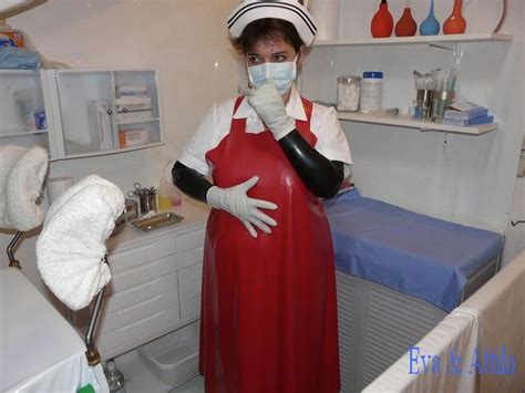 Nurse Eva Prête Pour Punir Pvc Schürze Schürze Regenbekleidung