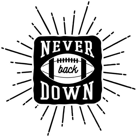 Never Back Down Football Sticker