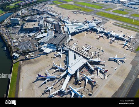 Sydney Airport Aerial View With International Passengers Terminal 1