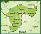 map of passau as an overview map in green - Stock Photo - #10655347 ...