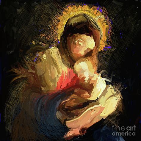 Mother Mary With Jesus Christ Abstract Painting Painting By Kartick