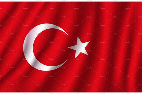 Vector 3d Flag Of Turkey Turkish National Symbol Texture