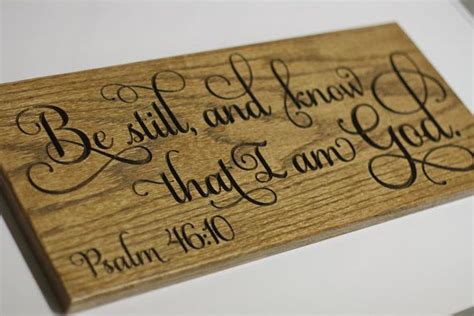 Wooden Engraved Sign Be Still And Know Engraved Sign Wooden Signs