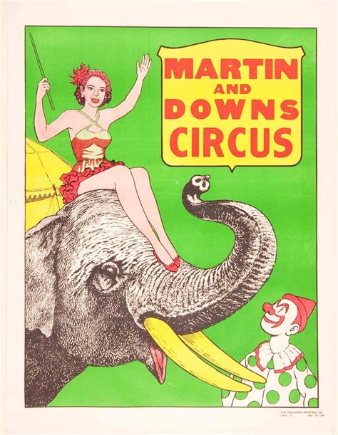 Sale Original Vintage Circus Poster Woman Riding Elephant By Rhonaw
