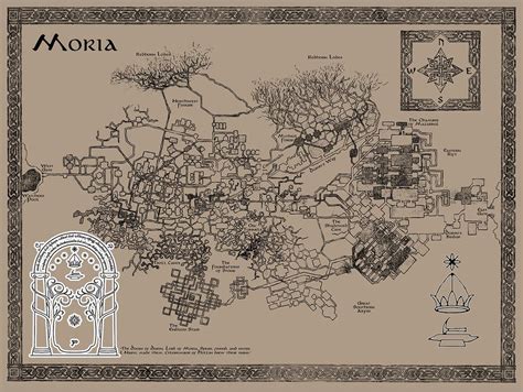 Map Of Moria Lord Of The Rings Map Mines Of Moria Map Mines Of Moria