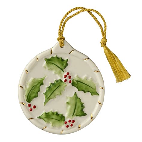Belleek Shamrock Christmas Holly Flat Ornament Ebay
