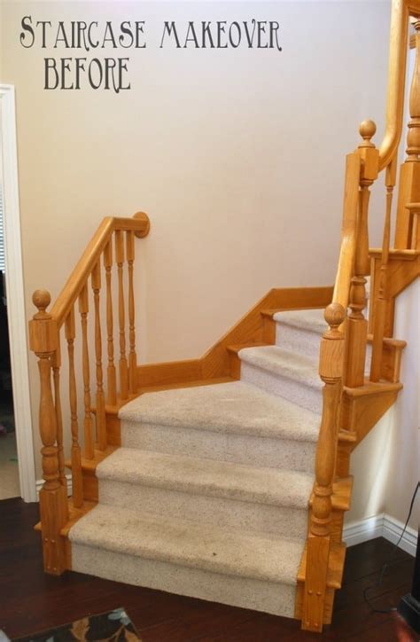 Diy Staircase Makeover With Stain And Paint