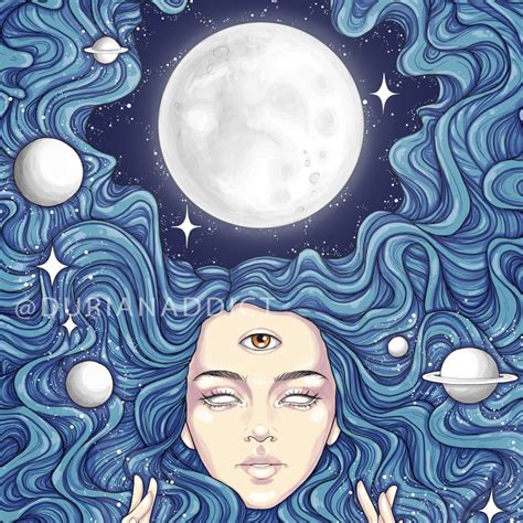 Full Moon Digital Art Print Printable Wall Art Spiritual Etsy