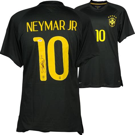 Neymar Santos Brazil National Team Autographed Black Jersey