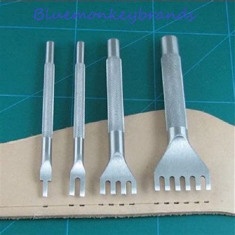Stainless Steel Flat Chisel Leather Craft Tools Hole Punch Tool Kit Diy