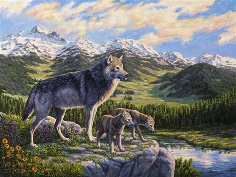 Wolf Painting Passing It On Painting By Crista Forest