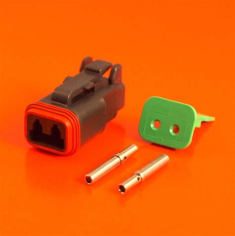 Deutsch Dt Series 2 Way Plug Connector Kit Dt06 2s Ce06 Cw Pins
