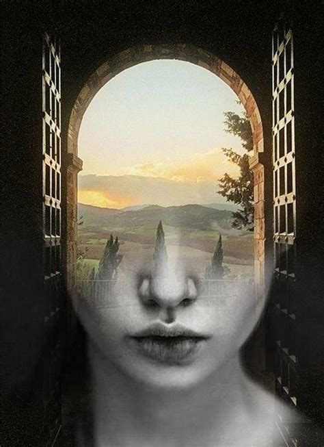 dreamy portraits fuse human faces with nature and architecture surreal portrait double