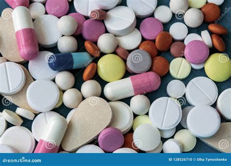 Many Pills In Different Colors Shapes Close Up Stock Photo Image Of