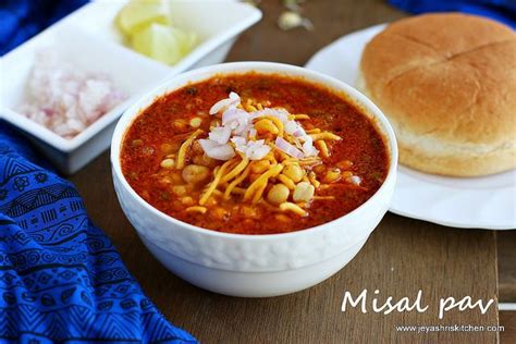 It consists of misal (a spicy curry usually made from moth beans) and pav (a type of indian bread roll). Misal Pav | Recipe | Indian food recipes, Misal pav ...