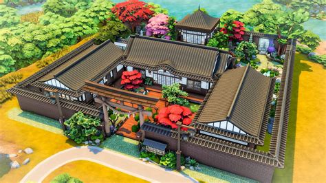 Japanese Temple Home The Sims 4 Speed Build Youtube