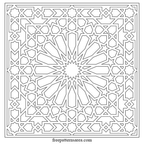 Islamic Arabesque Geometric Art Vector Pattern Freepatternsarea
