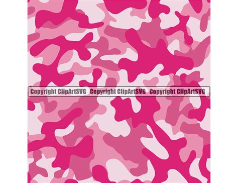 Pink Camo Camouflage Seamless Pattern War Print Military Hunt Etsy