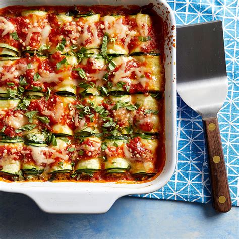 Zucchini Lasagna Rolls With Smoked Mozzarella Recipe Eatingwell